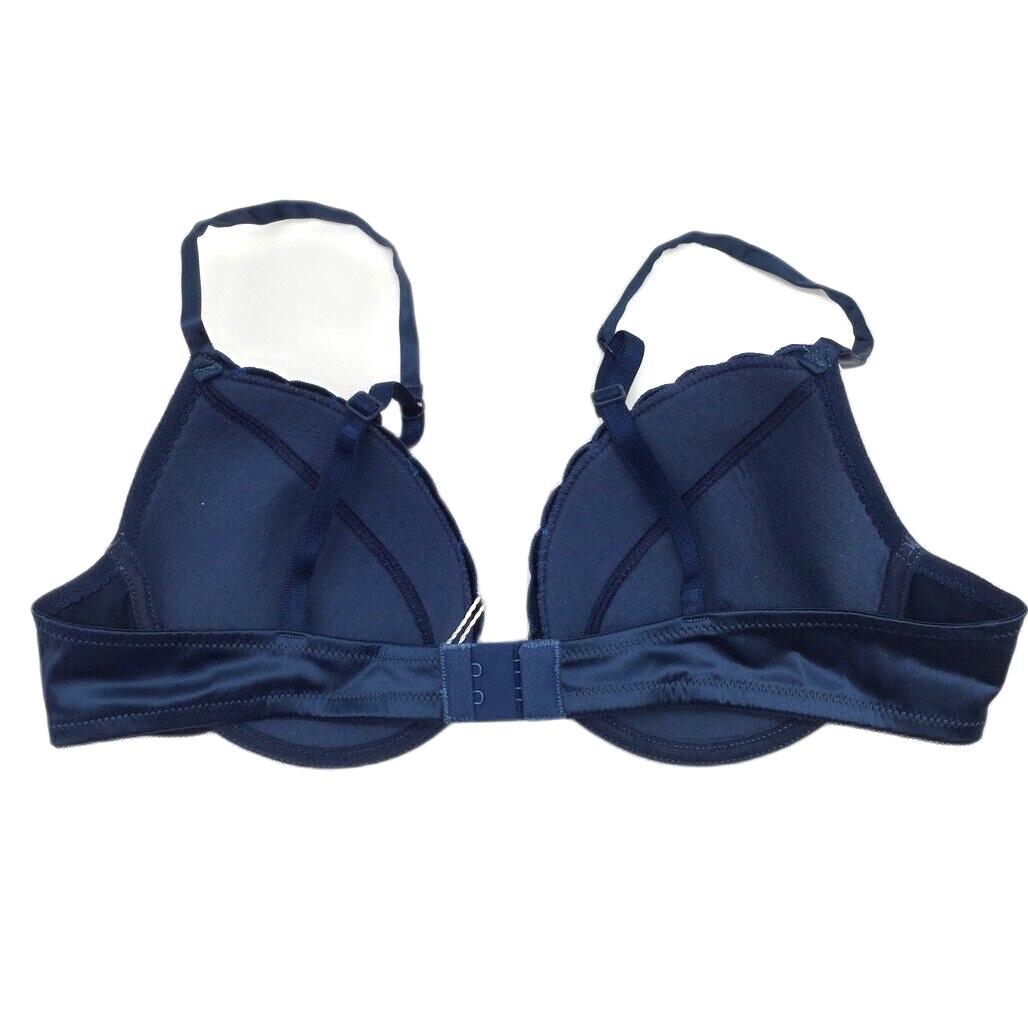 NEW Faber Italian Made Navy Blue Scalloped Edge Padded Bra Ladies Size I4 B Cup