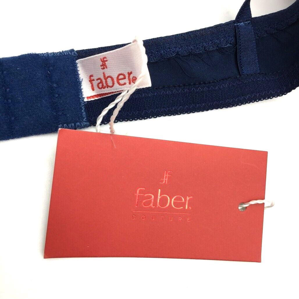 NEW Faber Italian Made Navy Blue Scalloped Edge Padded Bra Ladies Size I4 B Cup