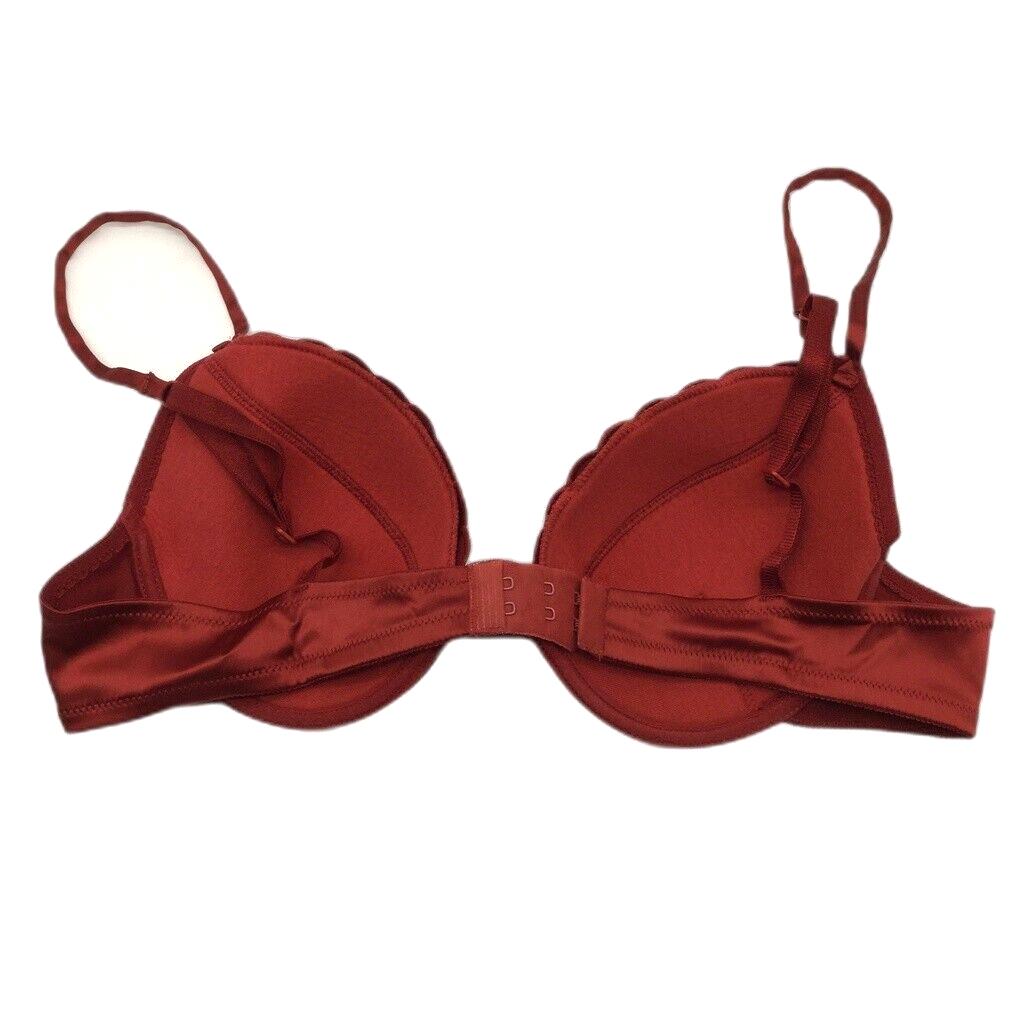 NEW Faber Italian Made Scalloped Edge Red Padded Bra Ladies Size I4 C Cup