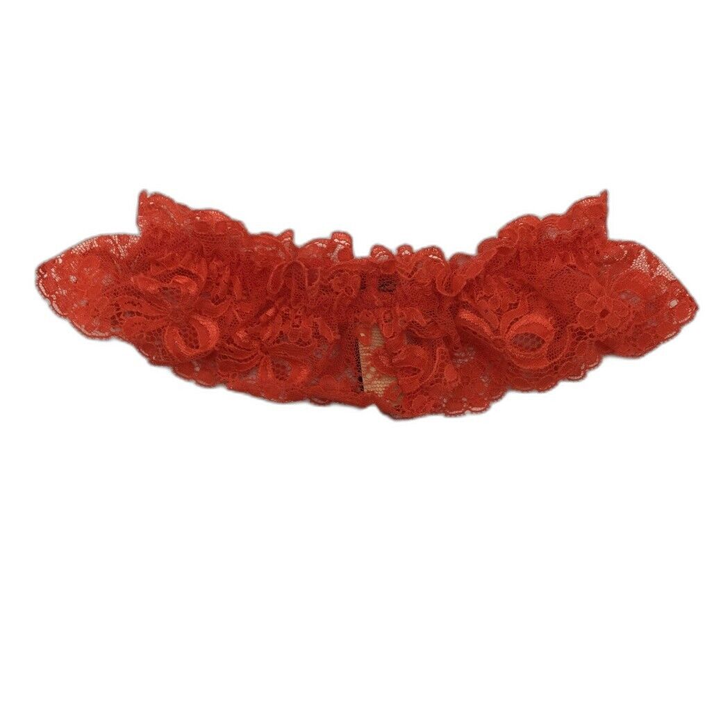 NEW La Perla Italy Red Floral Lace Thigh Garter Stretchy Ribbon Ladies Size I2