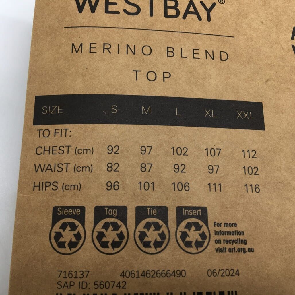 NEW Westbay Australian Merino Blend Crew Neck Black Knit Top Mens Size S