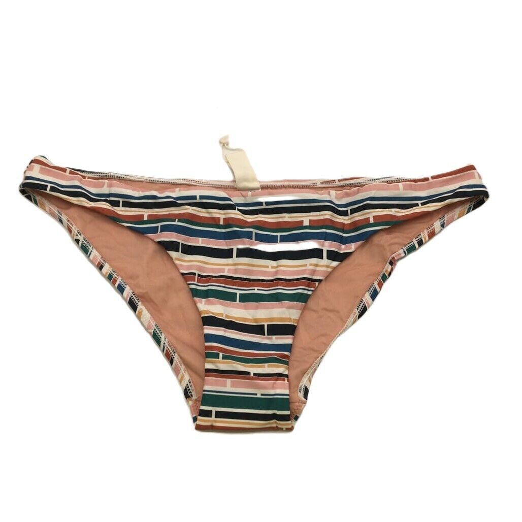 Milea Striped Colourful Brown Swim Summer Ladies Bikini Bottom Size 16 NEW