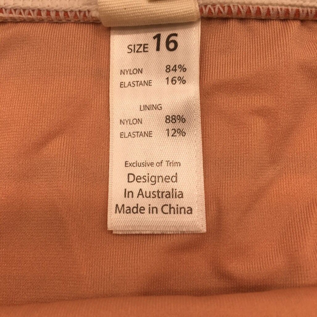 Milea Striped Colourful Brown Swim Summer Ladies Bikini Bottom Size 16 NEW