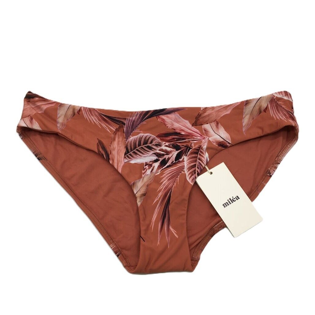 Milea Multicoloured Brown Flower Swim Summer Ladies Bikini Bottom Size 14 NEW