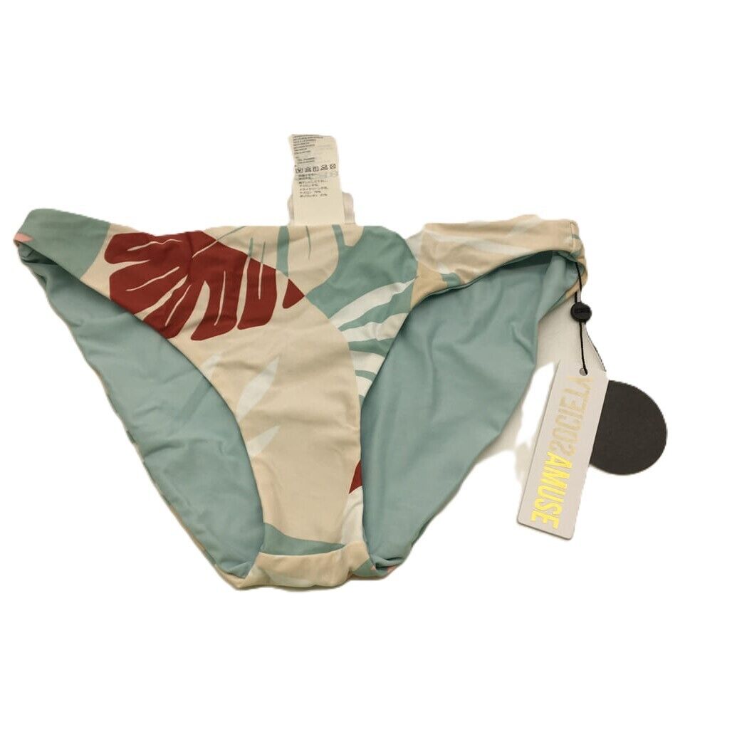 Society Amuse Mint Green Floral Swim Summer Ladies Bikini Bottom Size M NEW