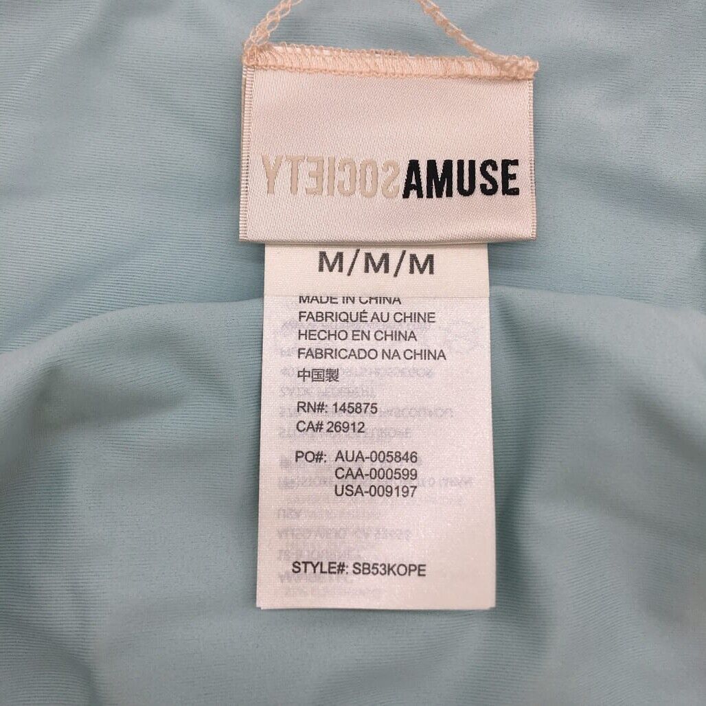 Society Amuse Mint Green Floral Swim Summer Ladies Bikini Bottom Size M NEW