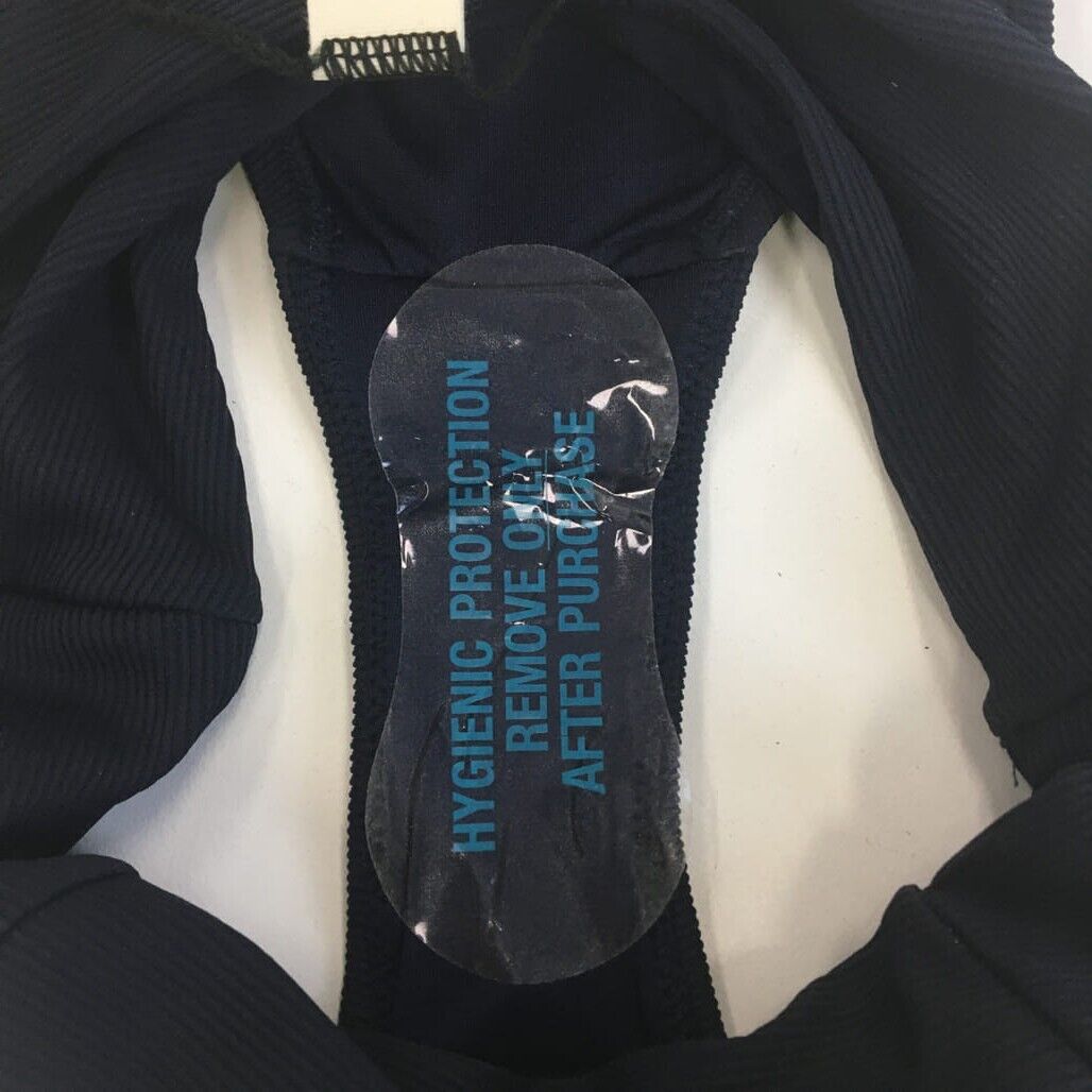 Milea Black Ribbed Swim Summer Beach Ladies Bikini Bottom Pants Size 8 NEW