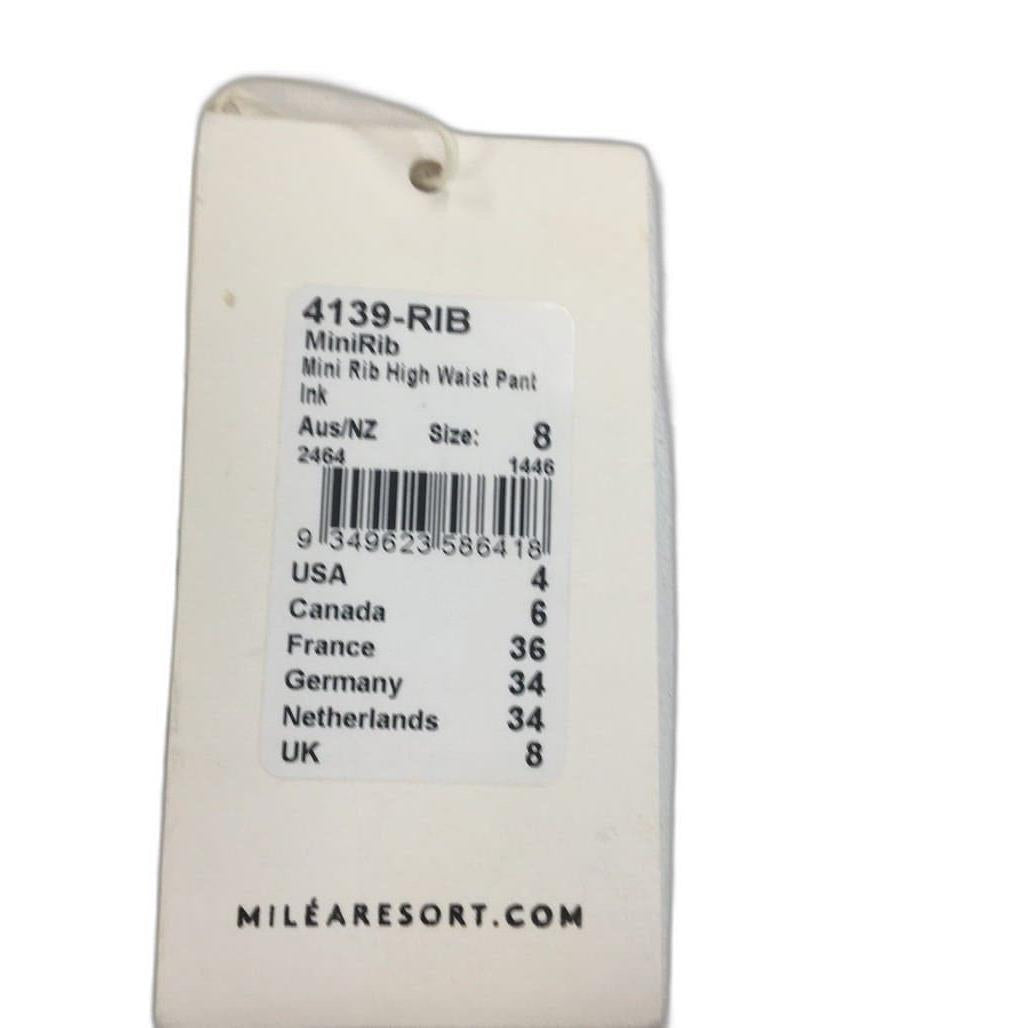 Milea Black Ribbed Swim Summer Beach Ladies Bikini Bottom Pants Size 8 NEW