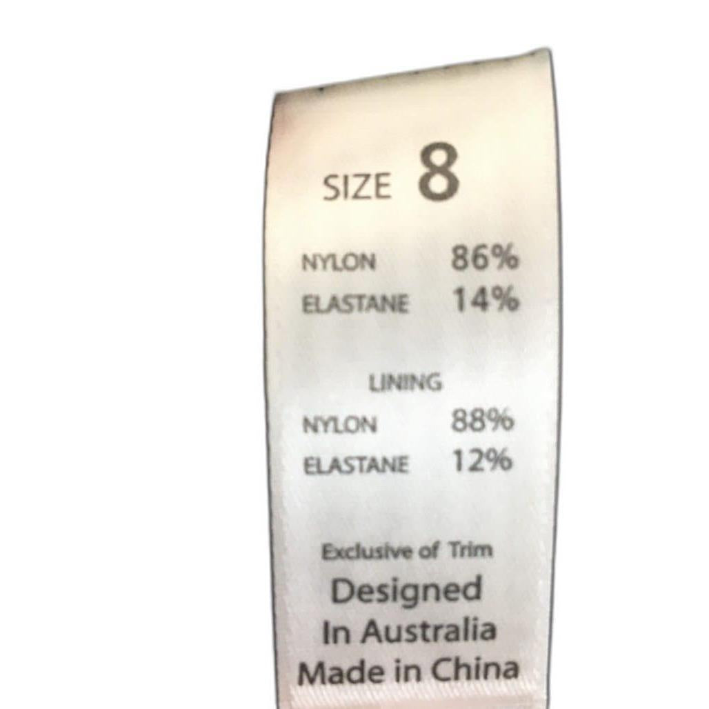 Milea Black Ribbed Swim Summer Beach Ladies Bikini Bottom Pants Size 8 NEW