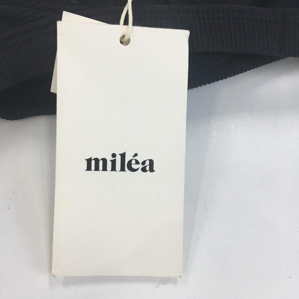 Milea Black Ribbed Swim Summer Beach Ladies Cup D Bikini Top Size 12 NEW