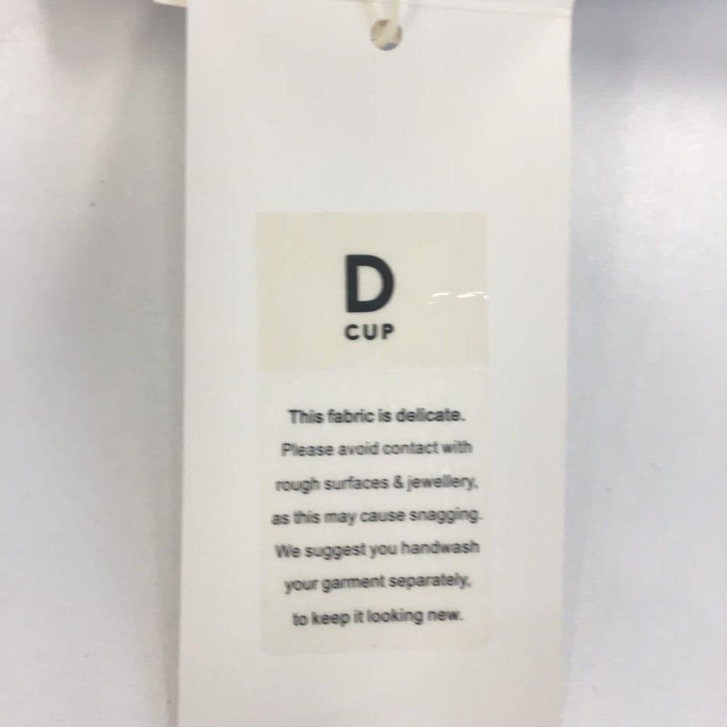 Milea Black Ribbed Swim Summer Beach Ladies Cup D Bikini Top Size 12 NEW