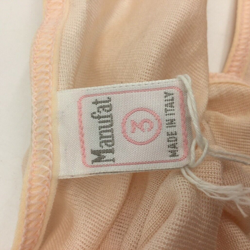 Manufat Pink Plain Stretch Brief Bikini Underwear Ladies Size Italy 3 / L NEW