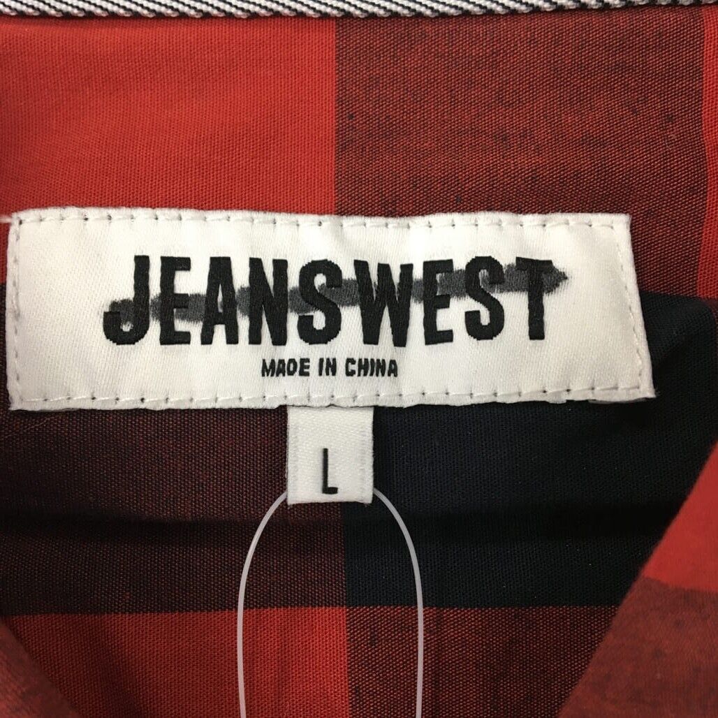 Sample Jeanswest Men Red Cotton Checkered Shirt with One Pocket Size L NEW