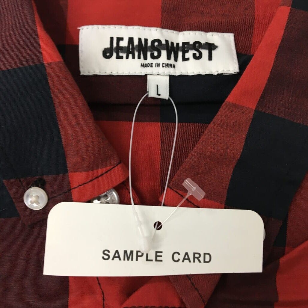 Sample Jeanswest Men Red Cotton Checkered Shirt with One Pocket Size L NEW