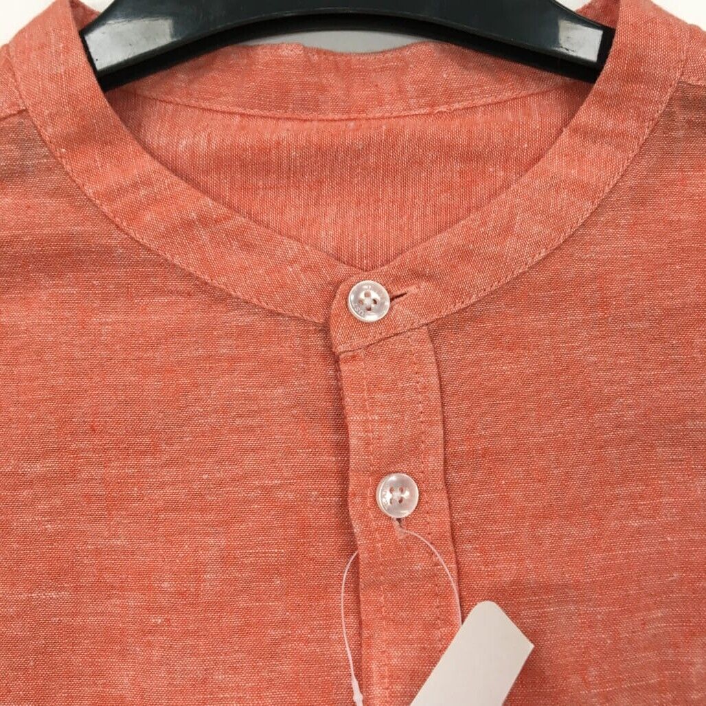 Sample Jeanswest Men Salmon Linen Round Neck Shirt with One Pocket Size L NEW