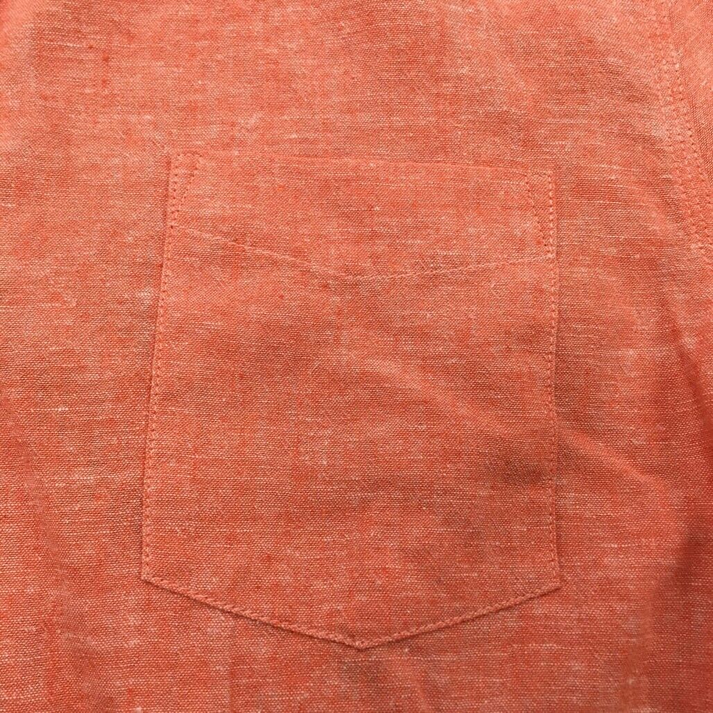 Sample Jeanswest Men Salmon Linen Round Neck Shirt with One Pocket Size L NEW