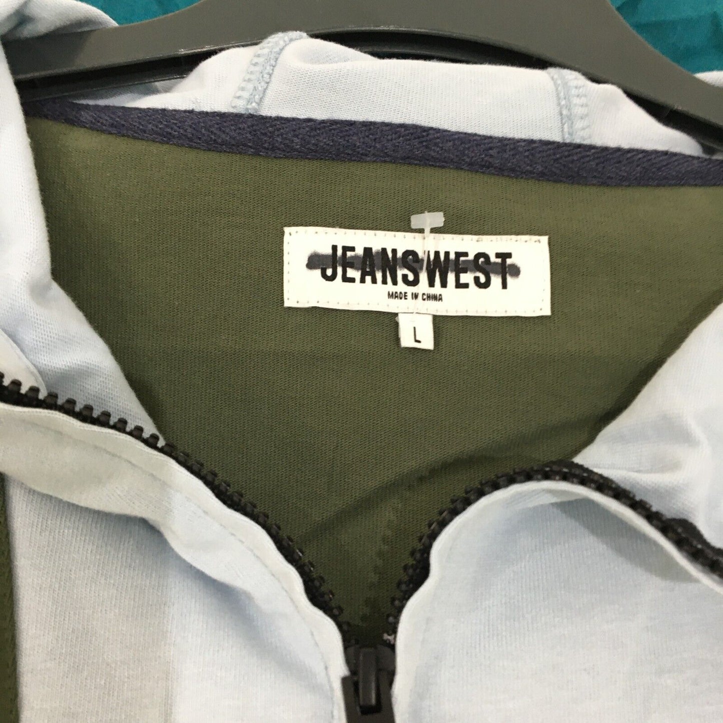 Jeanswest Two-Coloured Green Comfortable Hooded Everyday Jumper Size L New