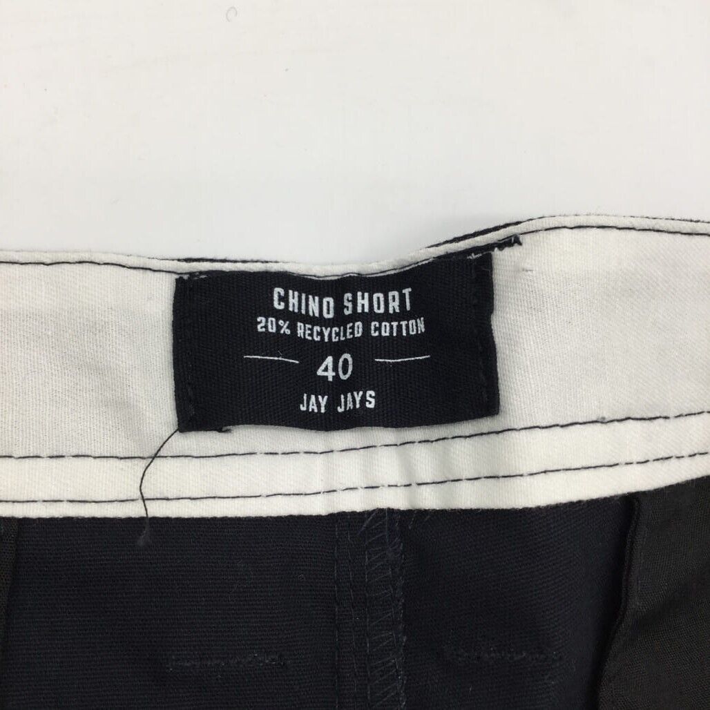 NEW Jay Jays Chino Cotton Blend Fold Up Cuff Stretch Shorts Black Mens Size 40