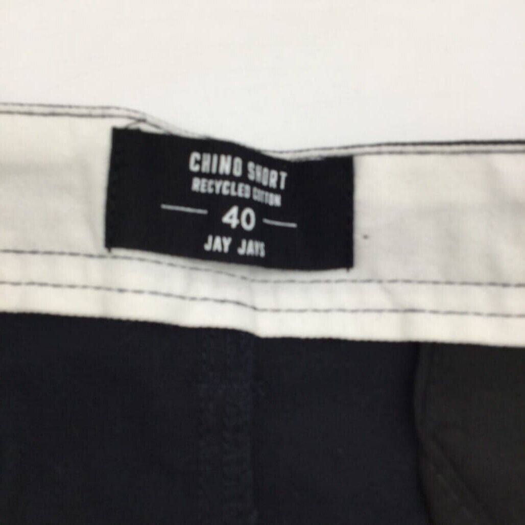 NEW Jay Jays Chino Cotton Blend Fold Up Cuff Stretch Shorts Navy Mens Size 40