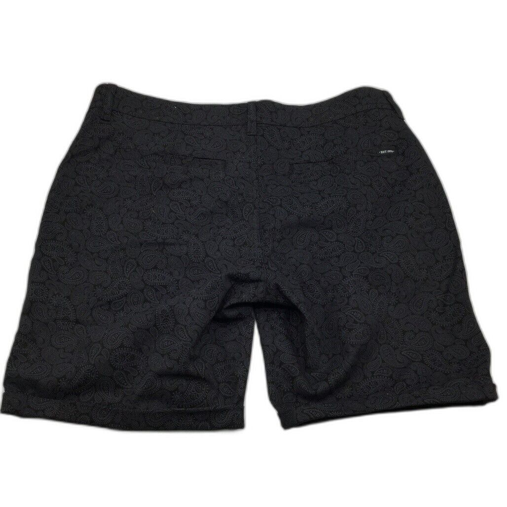 NEW Jay Jays Chino Cotton Blend Paisley Black & Grey Print Shorts Mens Size 33