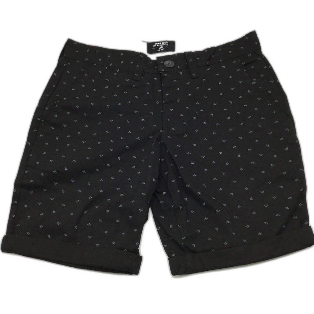 NEW Jay Jays Chino Cotton Blend Black & Grey Dot Print Shorts Mens Size 28
