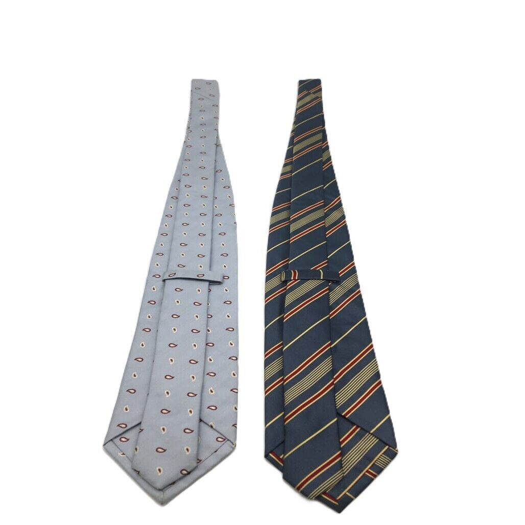Set of 2 Multicoloured Hand Made in Italy 100 % Silk Standard Men Ties New