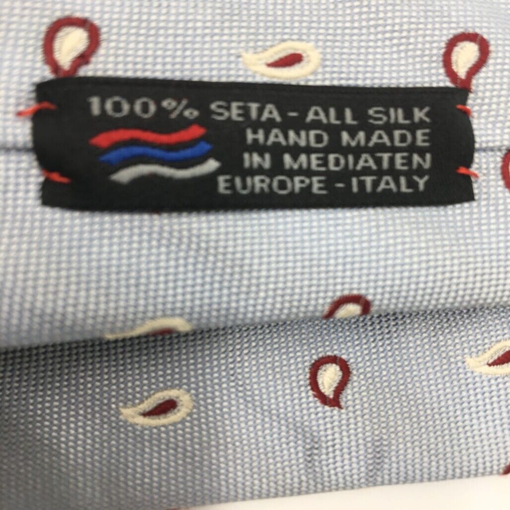 Set of 2 Multicoloured Hand Made in Italy 100 % Silk Standard Men Ties New