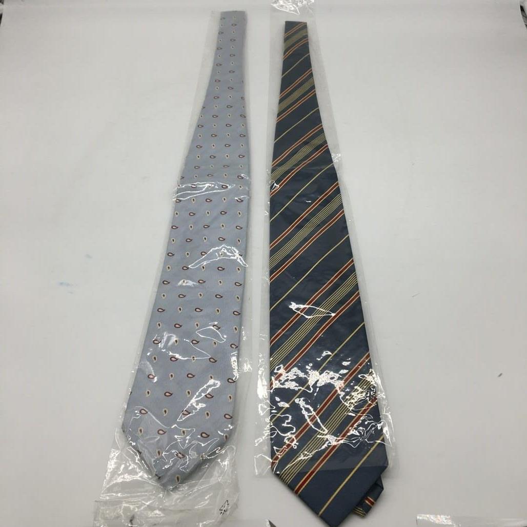 Set of 2 Multicoloured Hand Made in Italy 100 % Silk Standard Men Ties New
