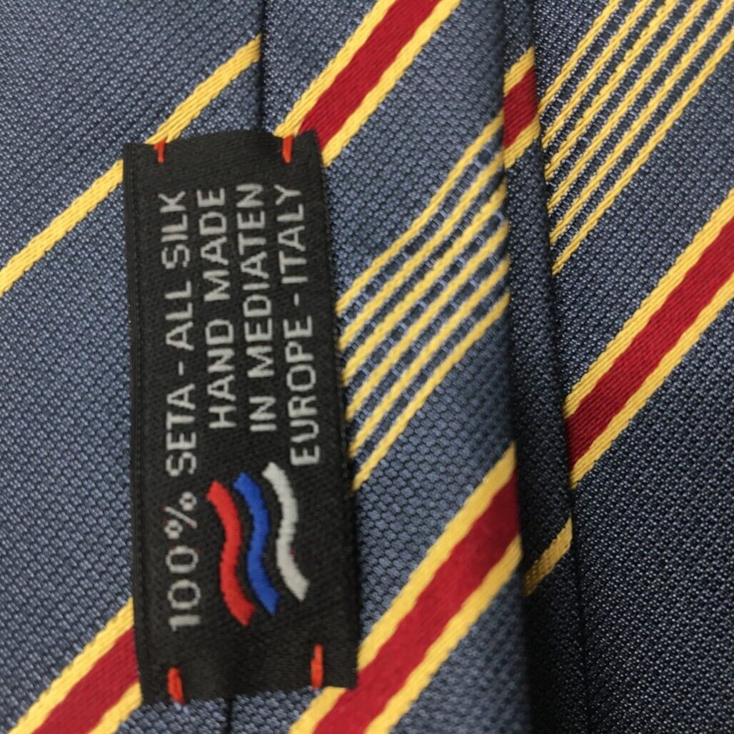 Set of 2 Multicoloured Hand Made in Italy 100 % Silk Standard Men Ties New