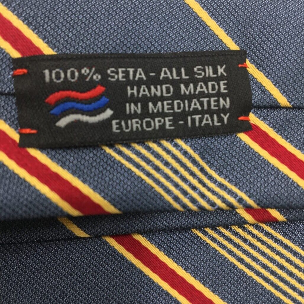 Set of 2 Multicoloured Hand Made in Italy 100 % Silk Standard Men Ties New