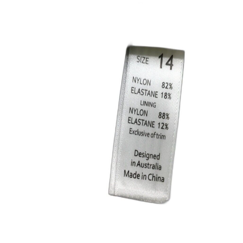 Milea Floral Daisy Print Black Soft Women Bikini Swim Top AU Size 14 NEW