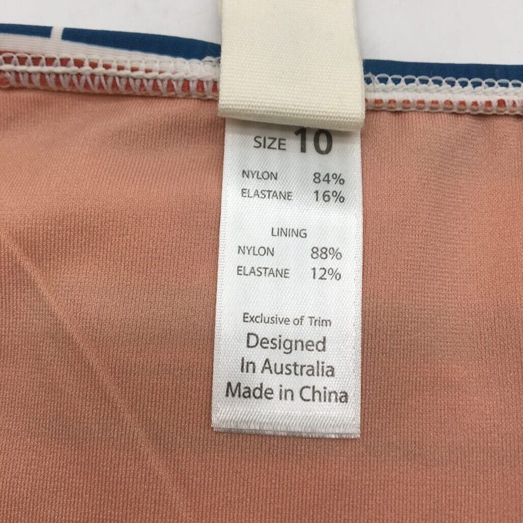 Milea Colourful Striped Brown Swim Summer Ladies Bikini Bottom Size 10 NEW