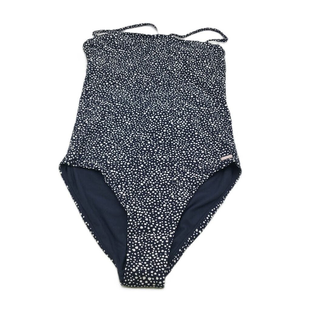 ROXY Polka Dot Navy Blue Open Back One-Piece Woman Swimwear Size XS NEW