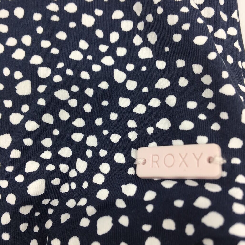 ROXY Polka Dot Navy Blue Open Back One-Piece Woman Swimwear Size XS NEW