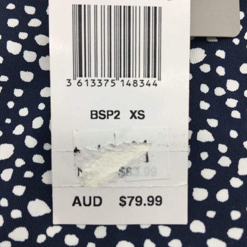 ROXY Polka Dot Navy Blue Open Back One-Piece Woman Swimwear Size XS NEW