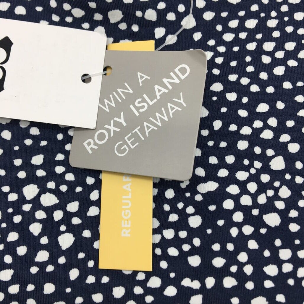 ROXY Polka Dot Navy Blue Open Back One-Piece Woman Swimwear Size XS NEW