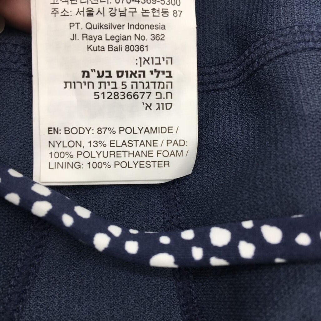 ROXY Polka Dot Navy Blue Open Back One-Piece Woman Swimwear Size XS NEW