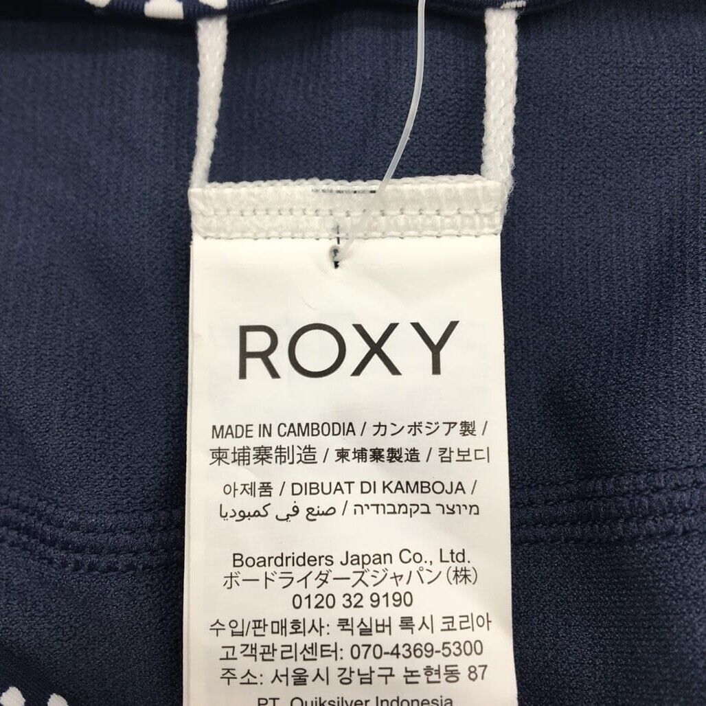 ROXY Polka Dot Navy Blue Open Back One-Piece Woman Swimwear Size XS NEW