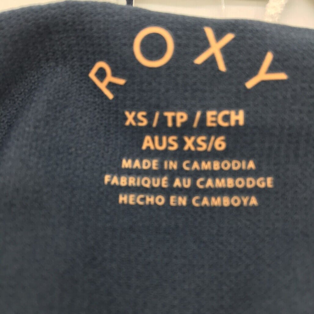 ROXY Polka Dot Navy Blue Open Back One-Piece Woman Swimwear Size XS NEW