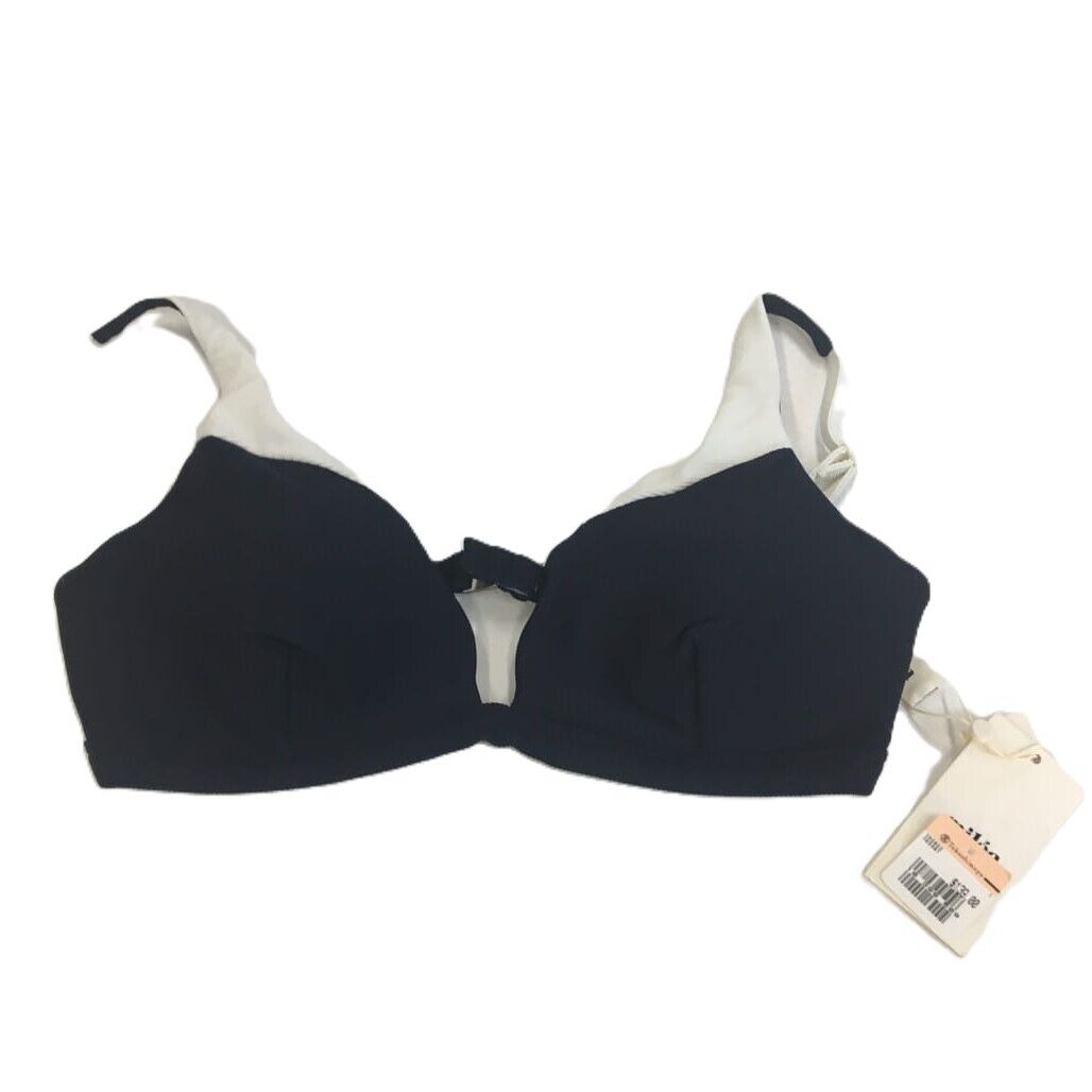 Milea Black and White Ribbed Swim Summer Beach Ladies Top Size 16 NEW