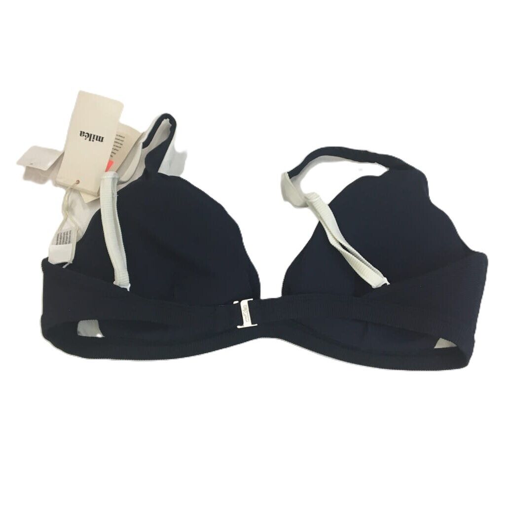 Milea Black and White Ribbed Swim Summer Beach Ladies Top Size 16 NEW