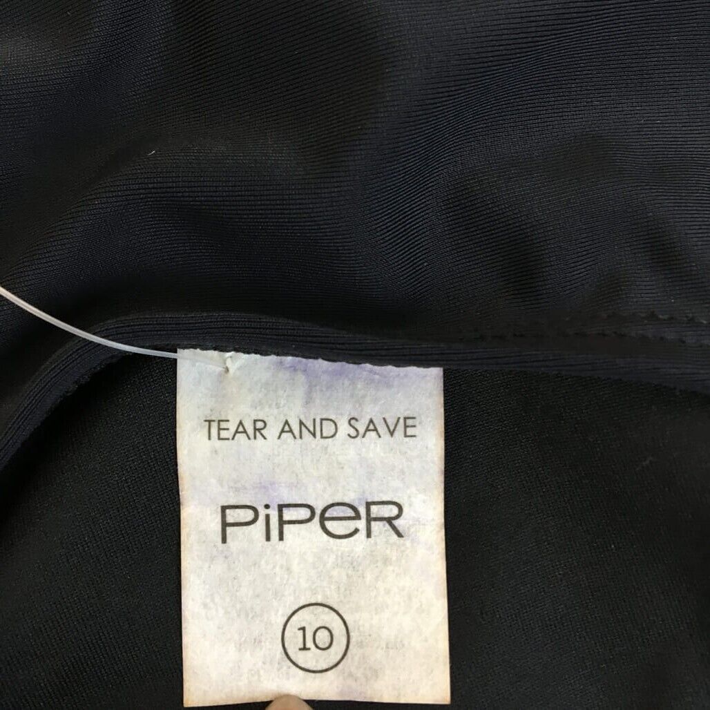 Piper One Piece Elastic Summer Black Women Swimwear Bodysuit Size 10 NEW