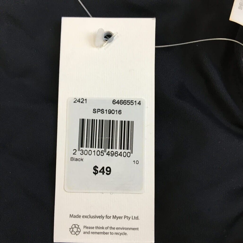 Piper One Piece Elastic Summer Black Women Swimwear Bodysuit Size 10 NEW