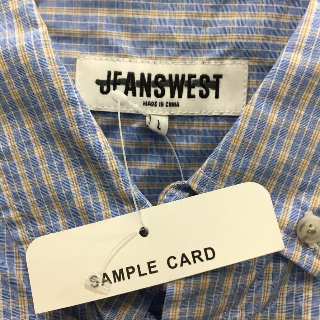 Sample Jeanswest Men Sky Casual Blue Every Day Checkered Shirt Size L NEW