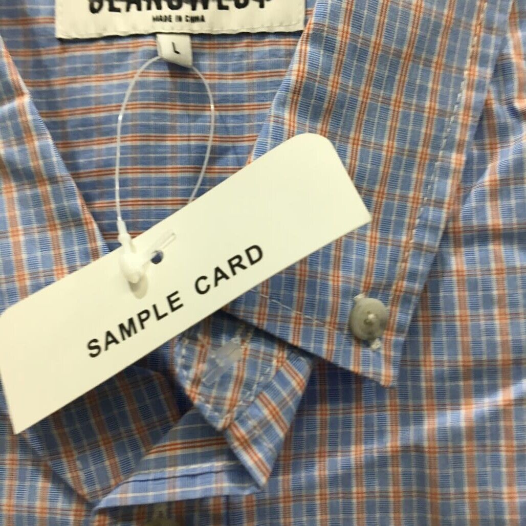 Sample Jeanswest Short Sleeve Men Sky Casual Blue Checkered Shirt Size L NEW