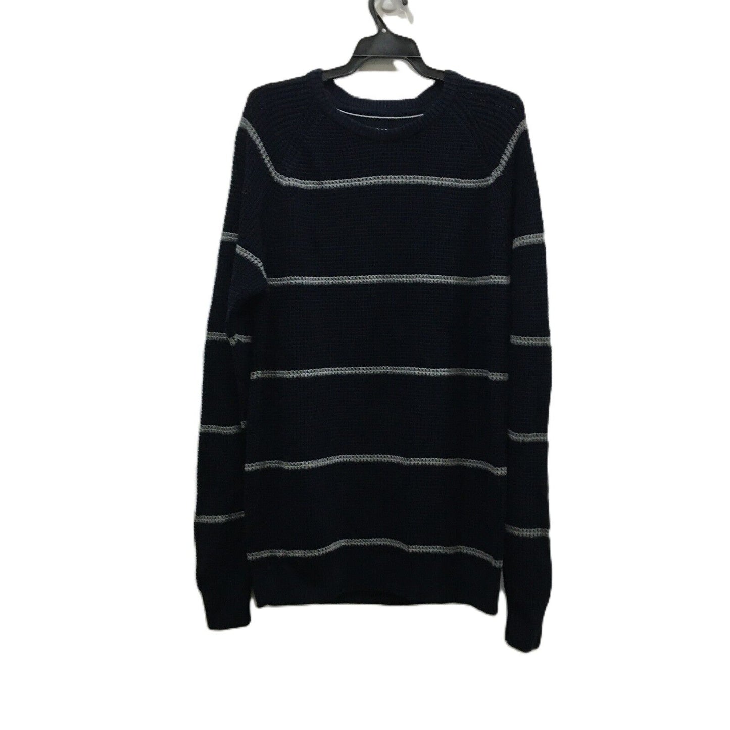 Jeanswest Navy Blue Knitted Striped Casual Comfortable Men Jumper Size L New