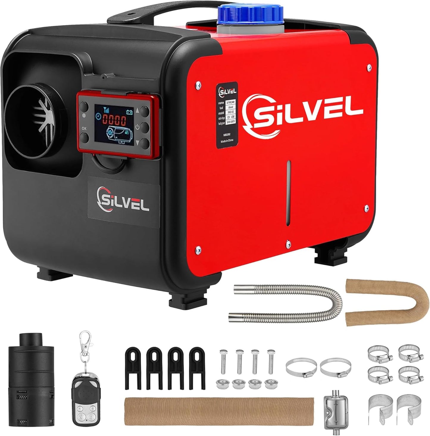 Silvel 5Kw All In One Portable 12V Diesel Air Heater Lcd Display & Remote NEW