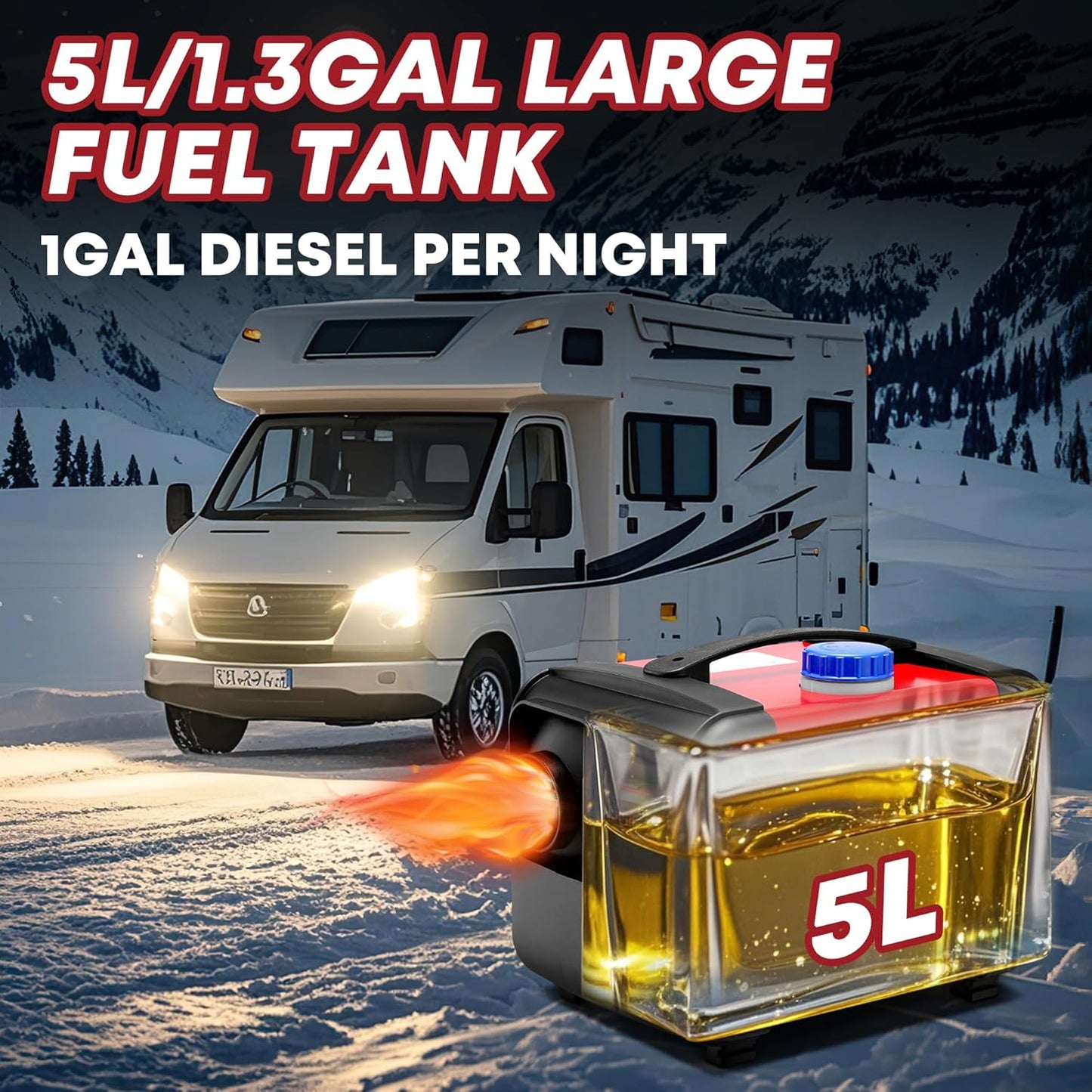 Silvel 5Kw All In One Portable 12V Diesel Air Heater Lcd Display & Remote NEW