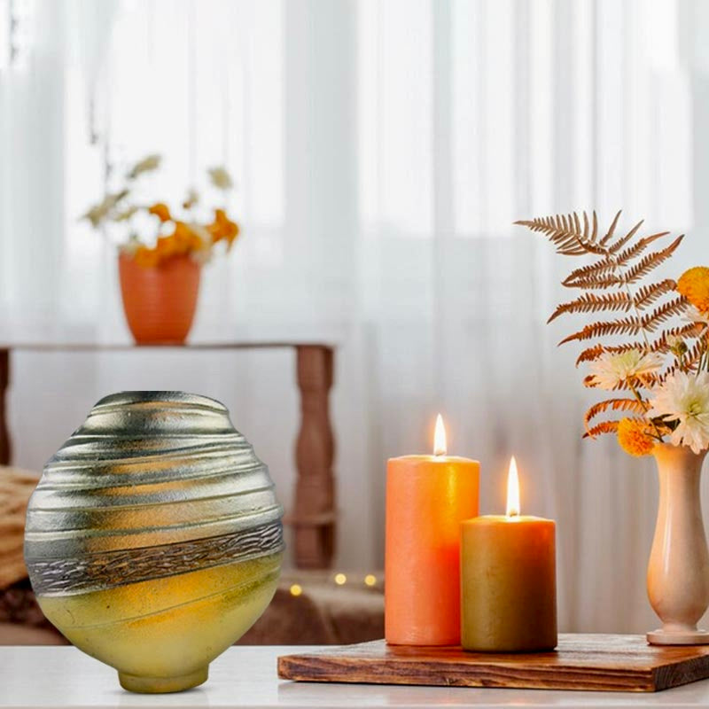 Handmade Gold Finished Cast Aluminium Hazel Vase  Statement Decor NEW