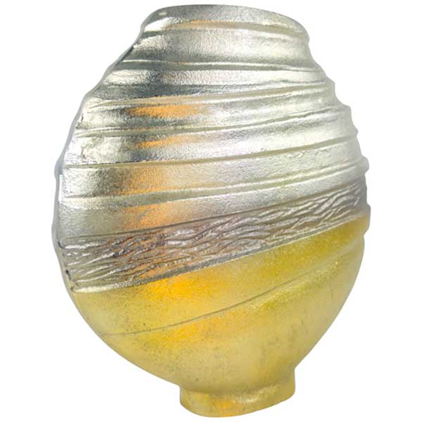 Handmade Gold Finished Cast Aluminium Hazel Vase  Statement Decor NEW